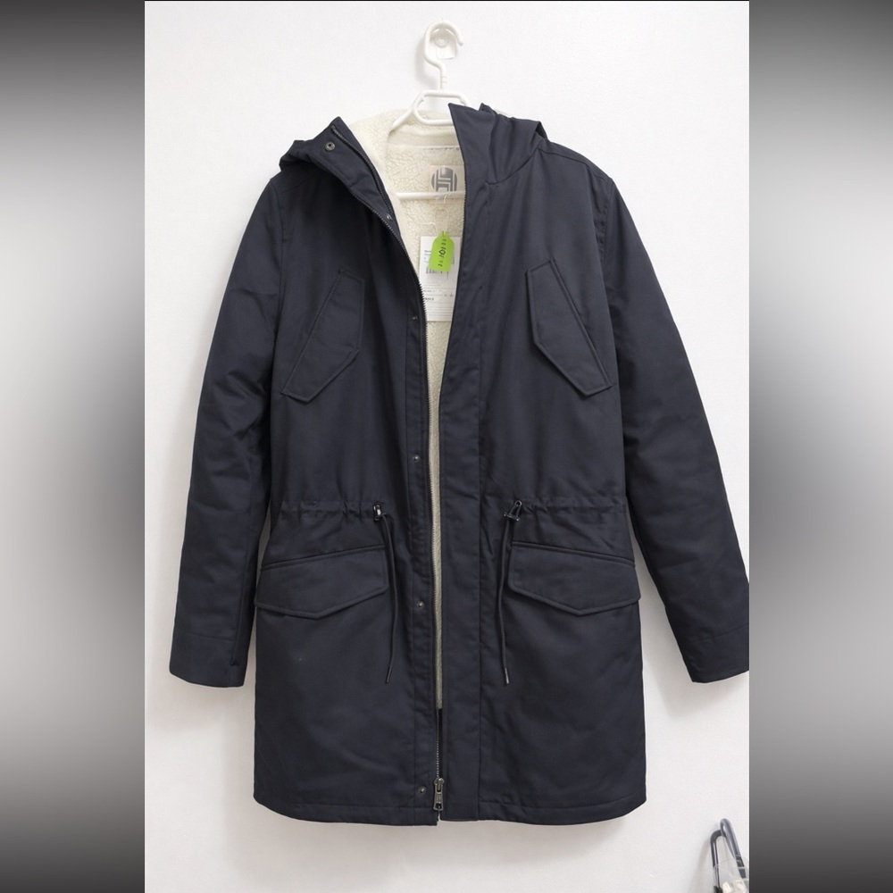 HoodLamb Men's Black Long Organic Hemp Parka